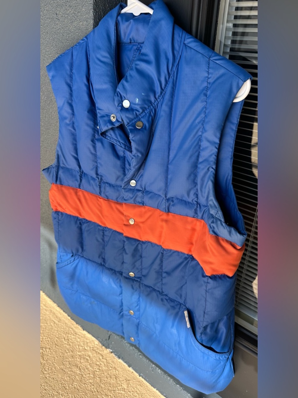 PUFFA Down Filled Clothing England Blue Puffer Vest 1970’s 1980’s Clean Size L